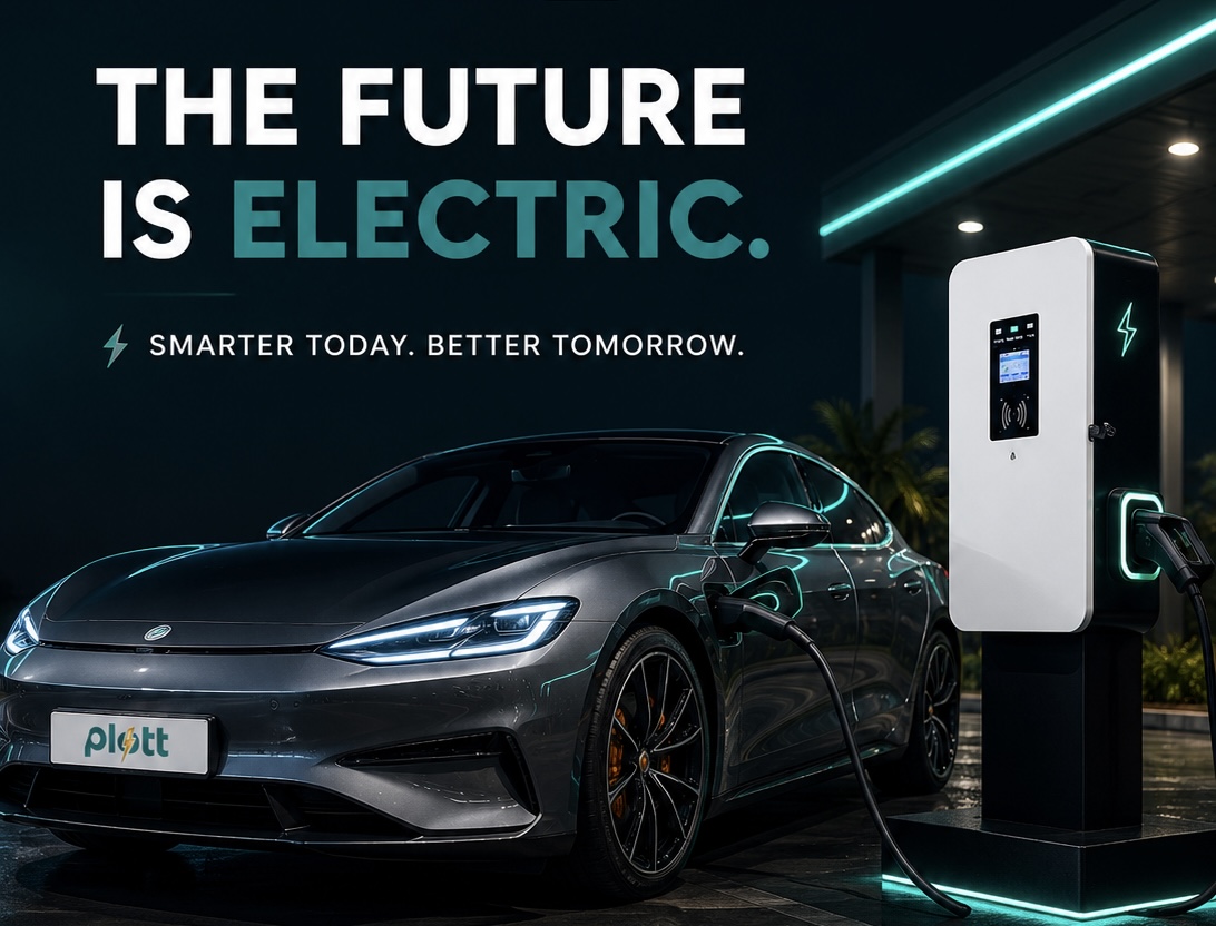 PL⚡TT electric vehicle at a charging station